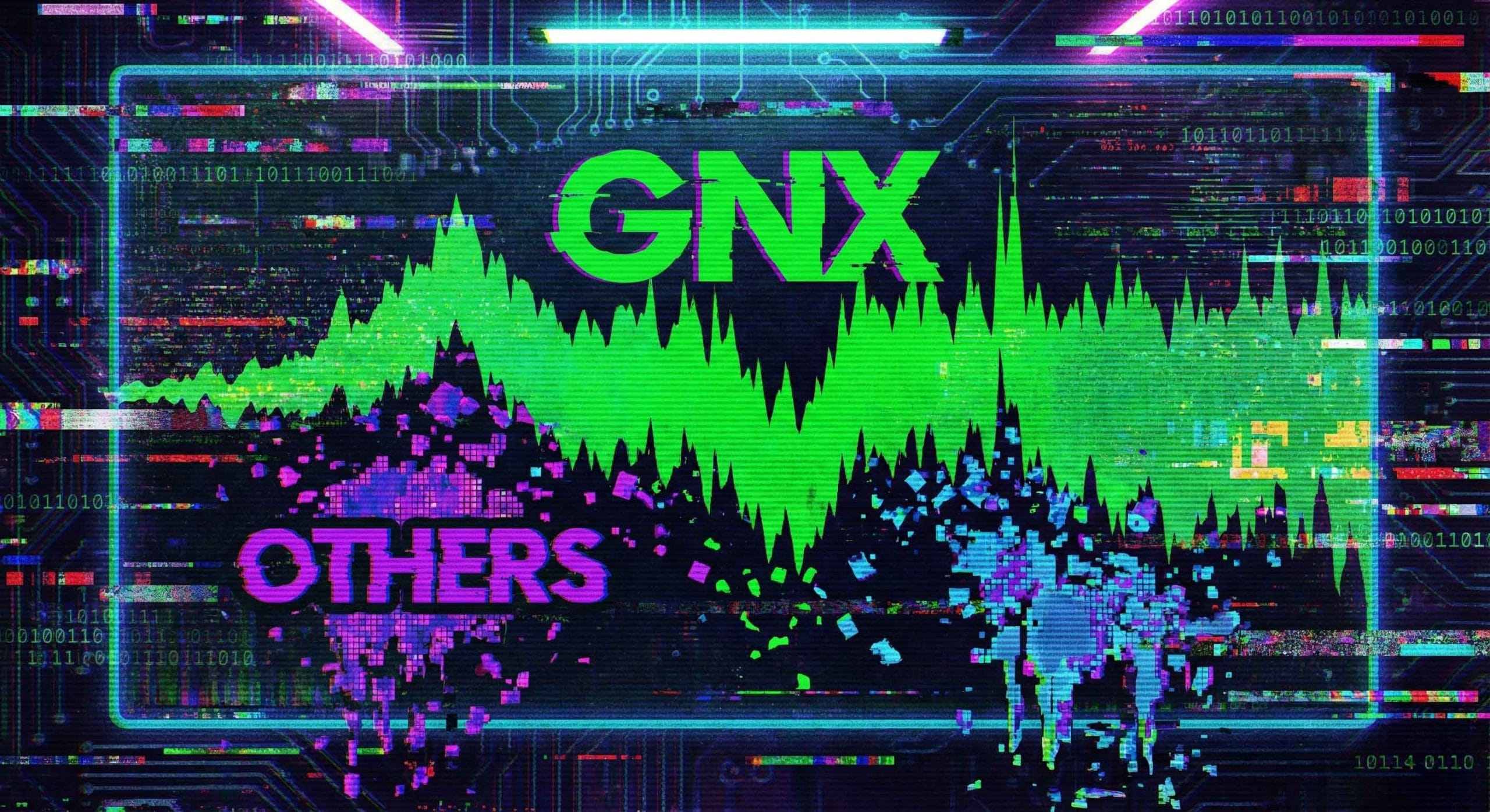 Glitch art data map showing Kendrick Lamar's dominance